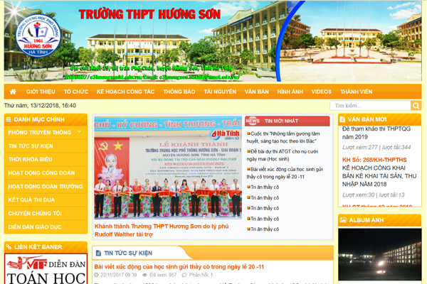 Mẫu website trường THPT